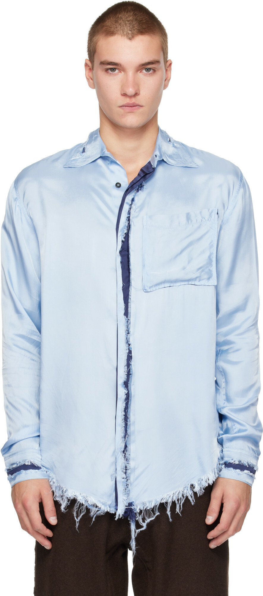 Edward Cuming Blue Simple Scratch Shirt