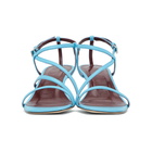 Staud Blue Nappa Gita Heeled Sandals