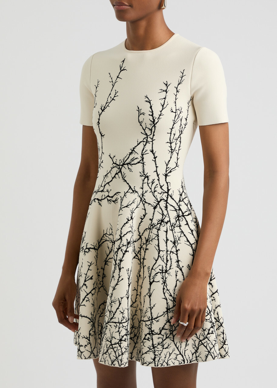 ワンピース alexander mcqueen KNITTED MINI DRESS (610719_Q1AL39004) Alexander Mcqueen Thorn Branches Knitted Mini Dress Multi