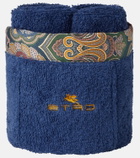 Etro Giano set of 4 cotton face towels and basket