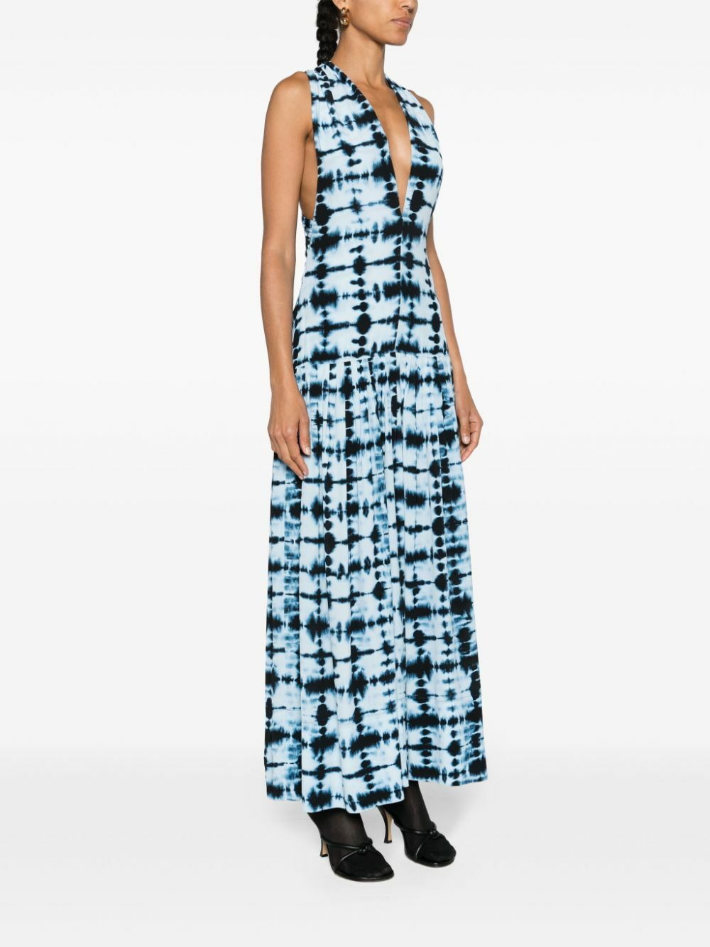 proenza schouler ruched tie-dye midi-dress Proenza Schouler White Label Women's Natalee Tie-Dye Midi-Dress - Sage Multi