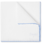 Kingsman - Drake's Linen and Cotton-Blend Pocket Square - White