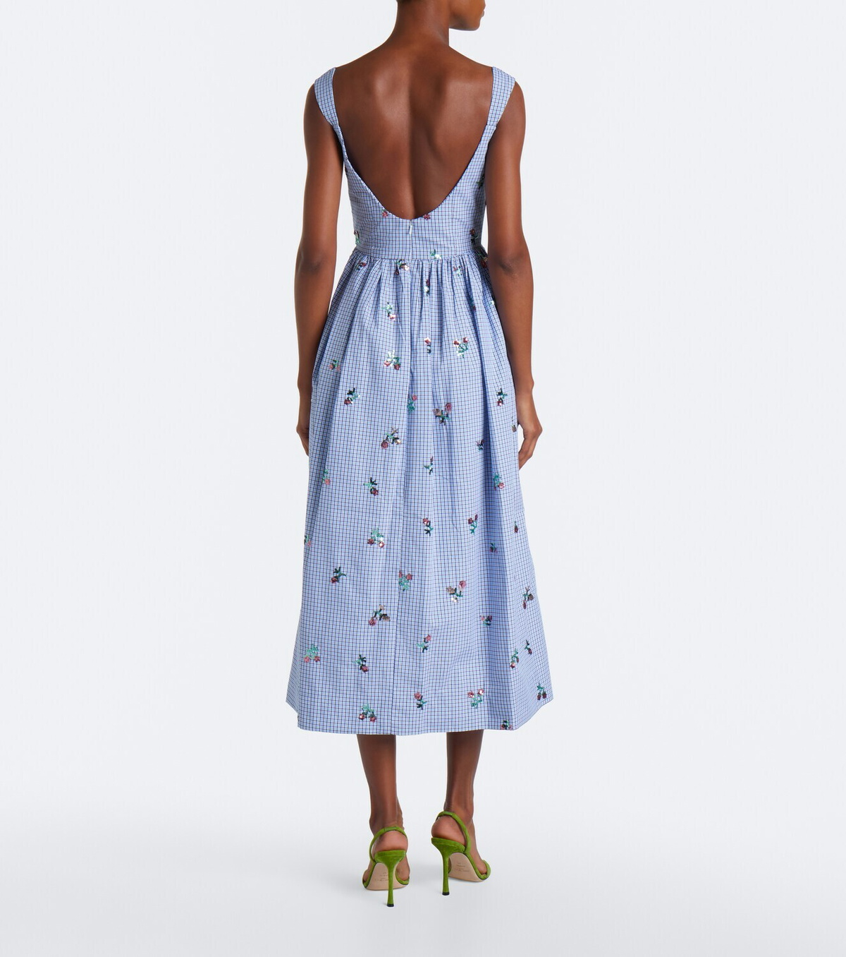 Markarian Nara sequined gingham cotton midi dress