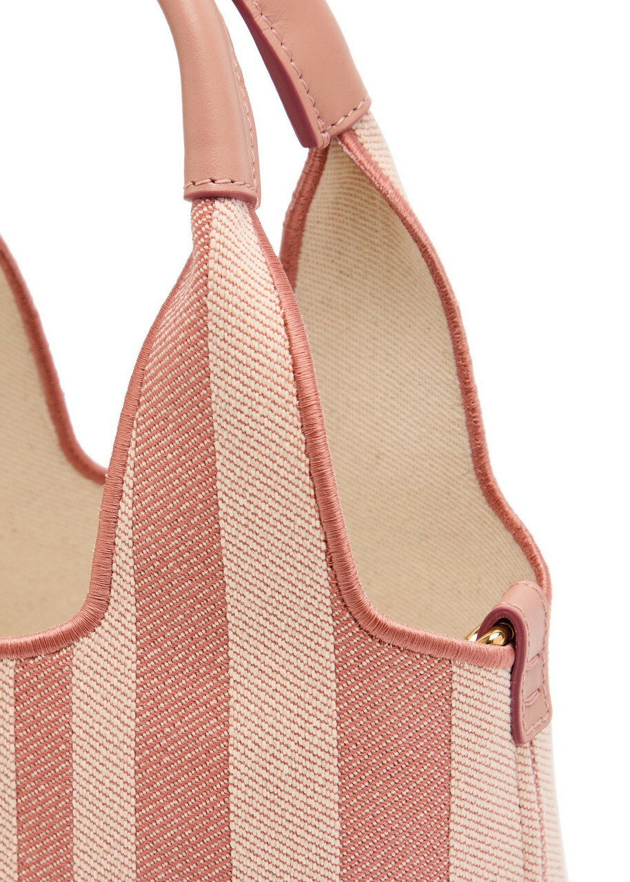 Chloe Stripy Logo-jacquard Canvas Tote bag - Pink And White - One Size
