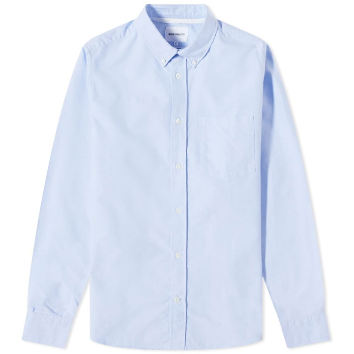 Photo: Norse Projects Men's Osvald Oxford Button Down Shirt in Pale Blue