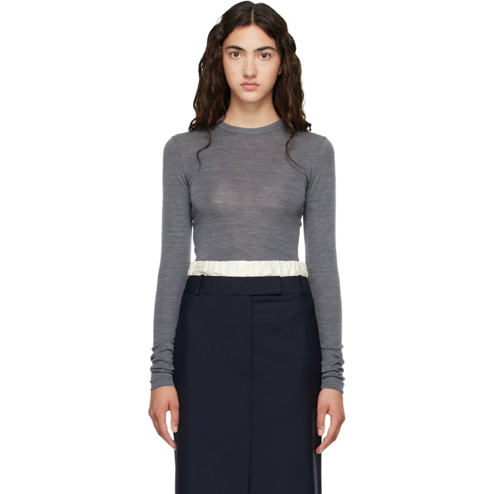 Photo: Róhe Gray Fine Merino Long Sleeve T-shirt