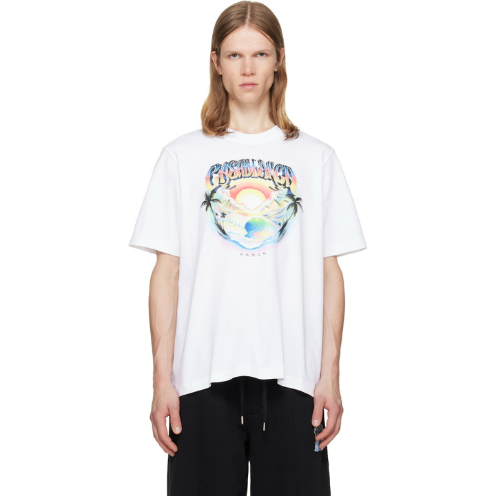 Photo: Casablanca White Airspray Short Sleeve T‑shirt