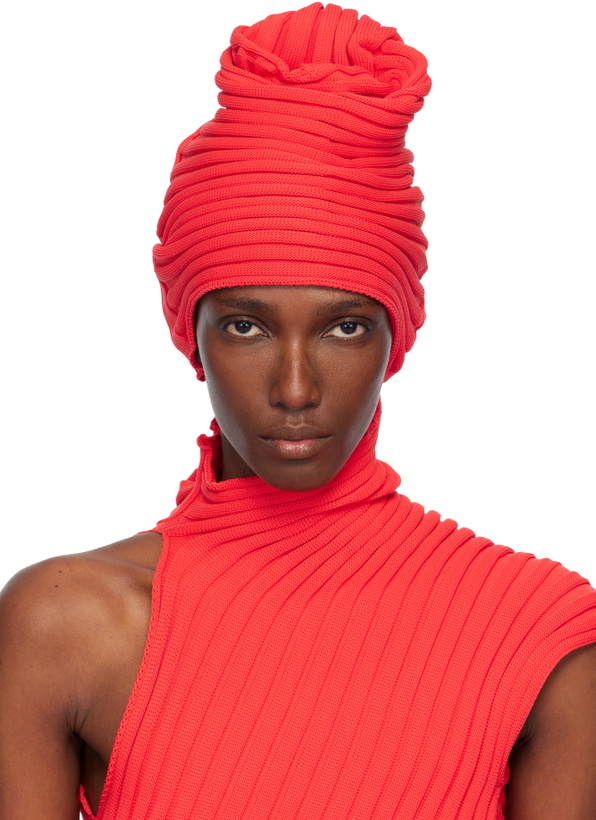 Photo: ISSEY MIYAKE Red Knit 'As It Is' Beanie