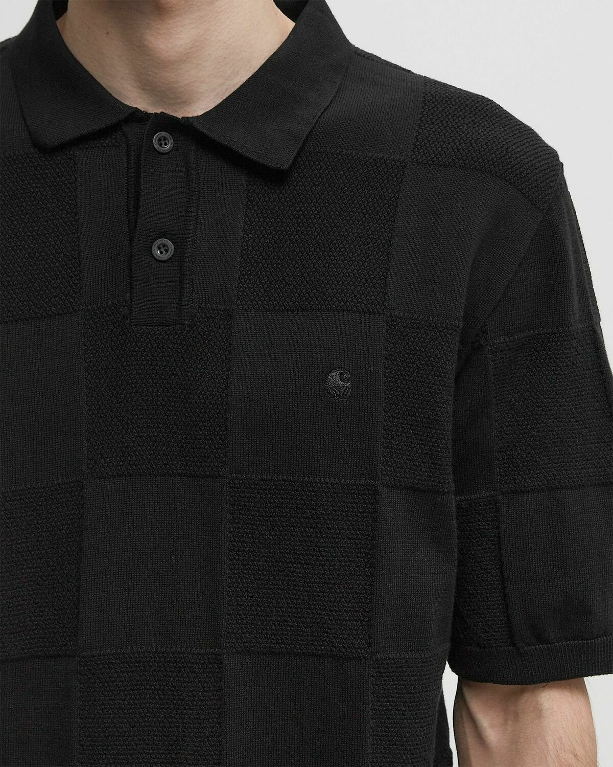Carhartt WIP S/S Checker Polo Black Men