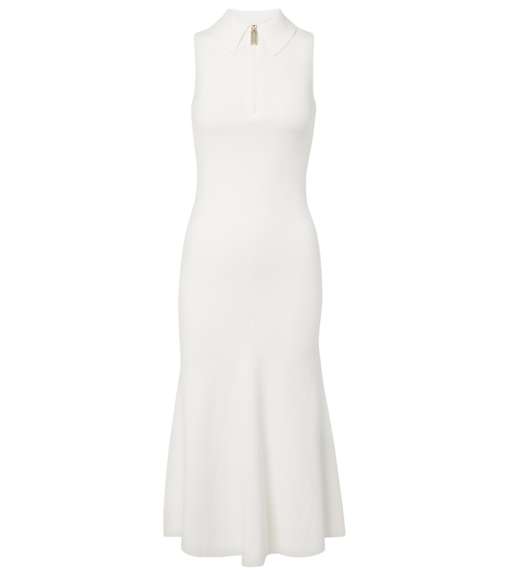 Photo: Victoria Beckham Mira ribbed-knit zip-up midi dress