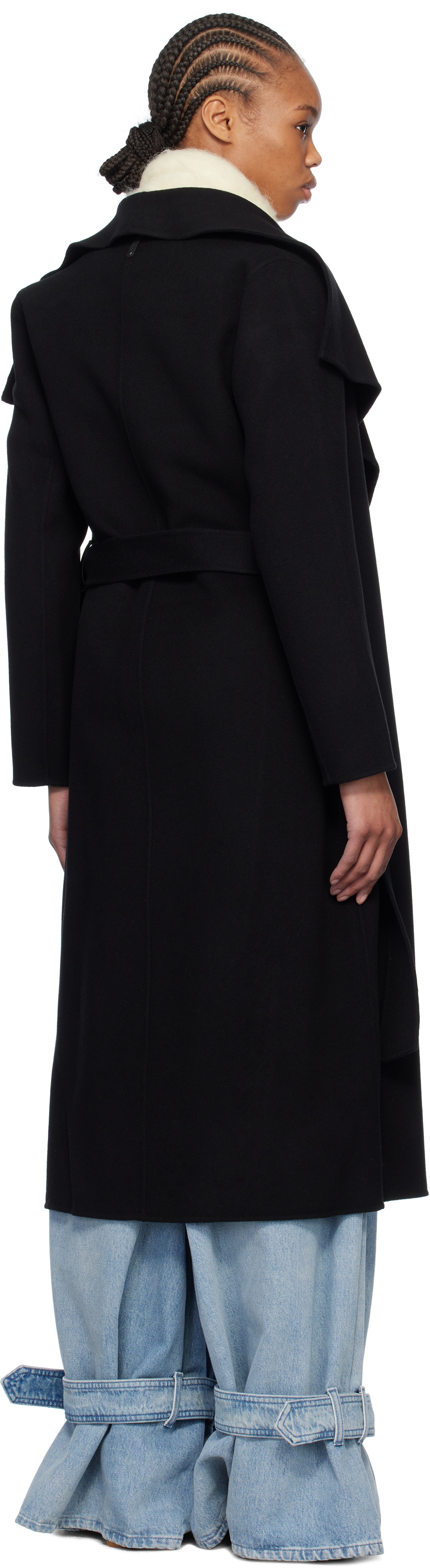 MACKAGE Black Mai-CN Double-Face Wool Wrap Coat