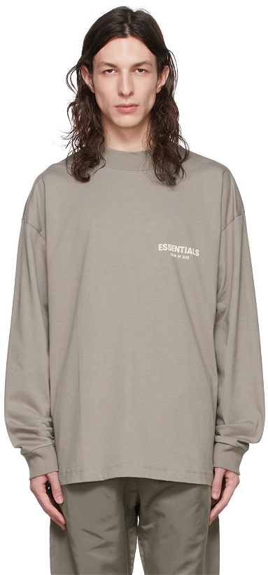 Photo: Fear of God ESSENTIALS Taupe Cotton Long Sleeve T-Shirt