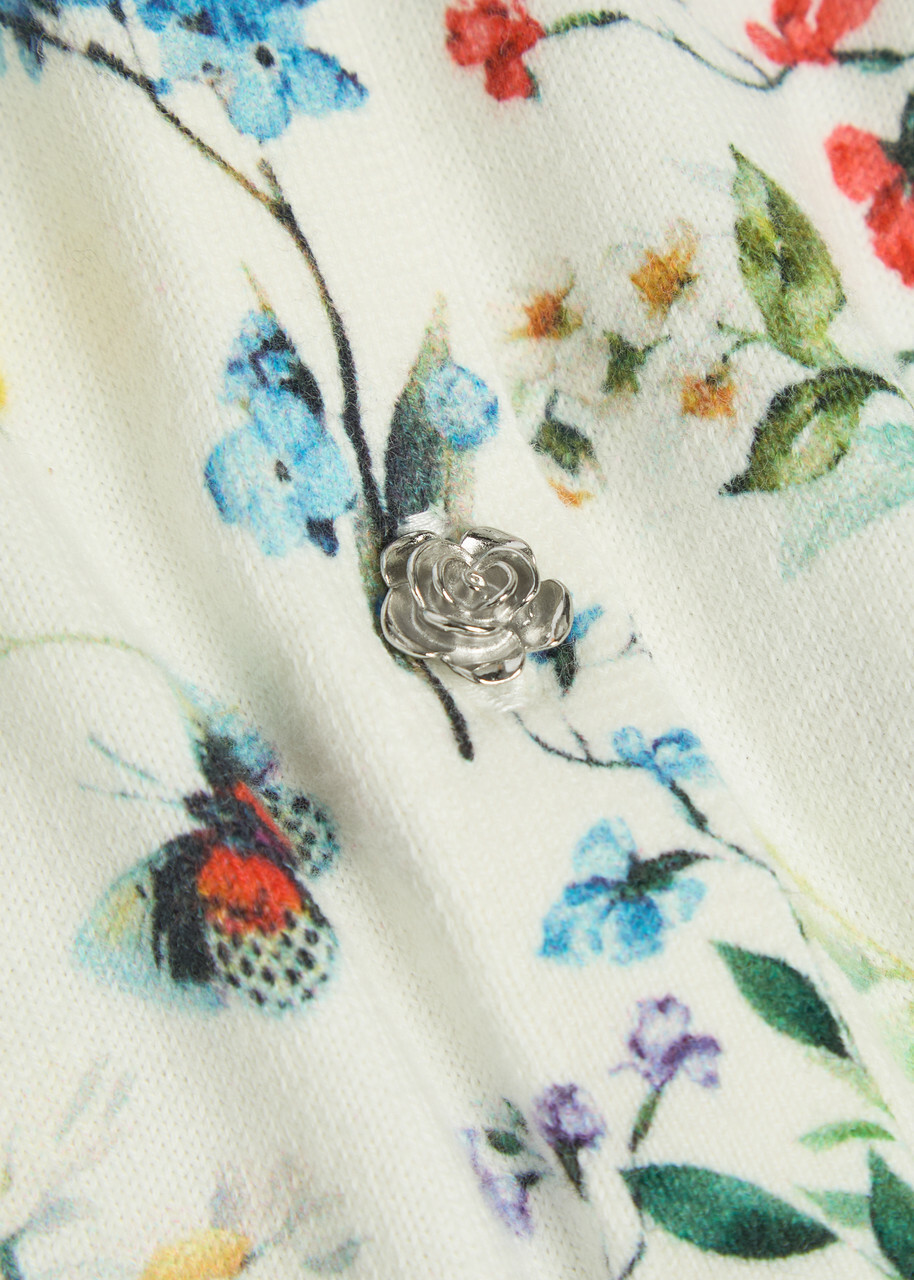 Alice + Olivia Carson Floral Print Stretch-cotton Cardigan Multicoloured