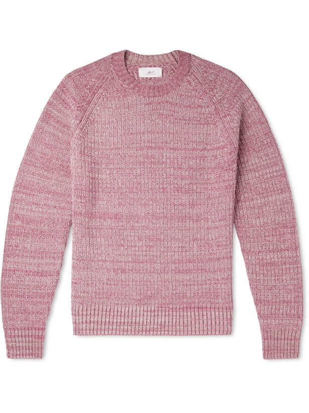 Photo: Mr P. - Twisted-Yarn Cotton and Wool-Blend Sweater - Pink