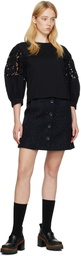 See by Chloé Black Balloon Sleeve T-Shirt