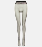 Saint Laurent - Monogram crystal-embellished tights