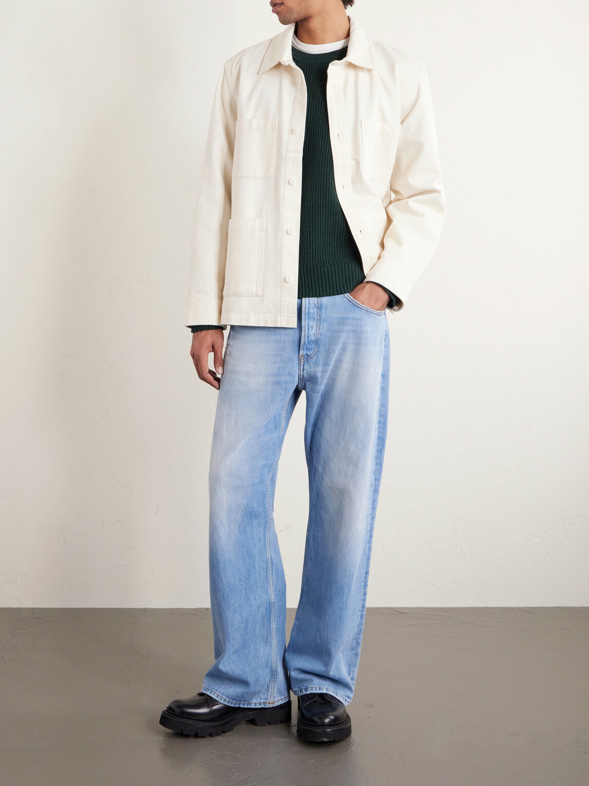 Corridor - Ribbed Cotton Sweater - Green