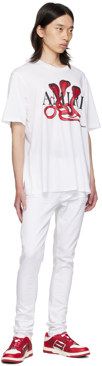 AMIRI White Released Hem Skinny Jeans Amiri