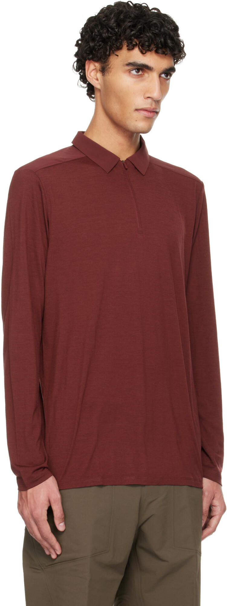 Veilance Burgundy Frame LS Polo