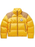 Moncler Genius - 8 Moncler Palm Angels Kelsey Cropped Logo-Appliquéd Panelled Quilted ECONYL Down Jacket - Yellow