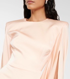 Alex Perry Caped crêpe satin gown