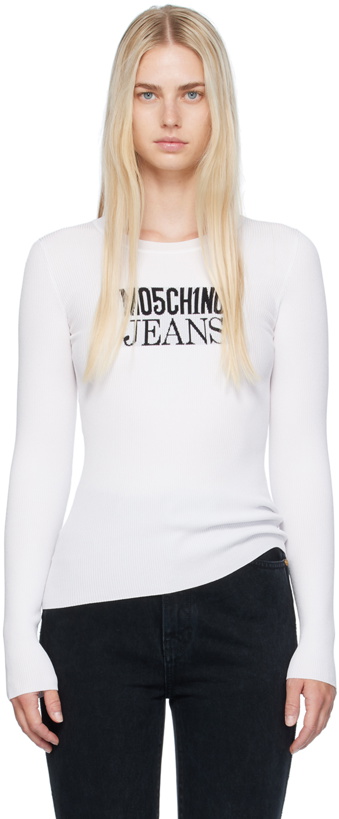 Photo: Moschino Jeans White Crewneck Sweater