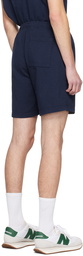 Sporty & Rich Navy Serif Shorts