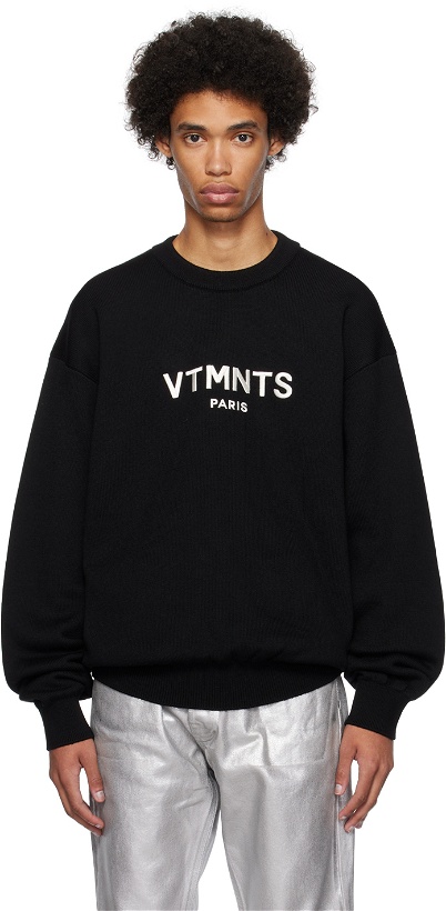 Photo: VTMNTS Black Embroidered Sweater