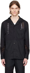 Marine Serre Black Lace Paneled Shirt