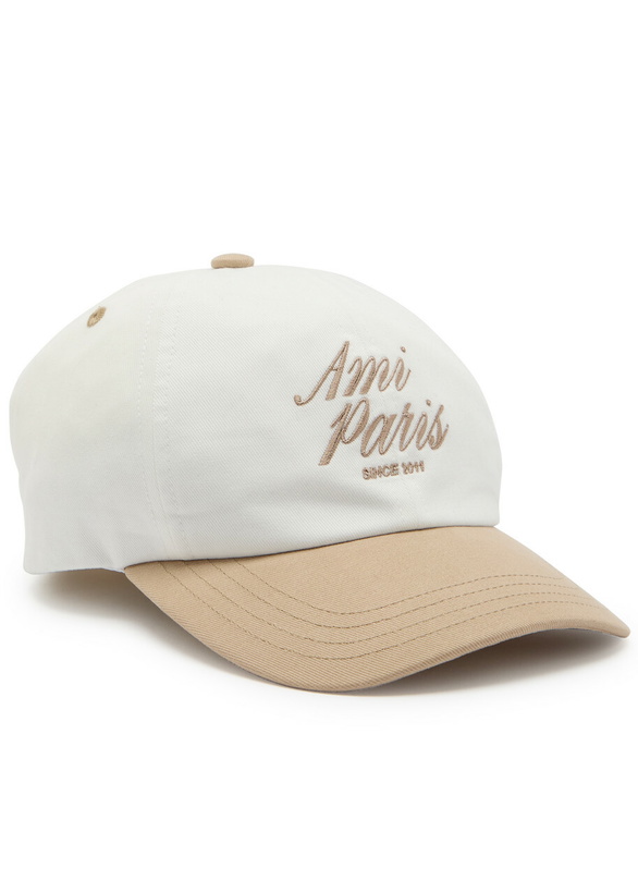 Photo: Ami Paris Logo-embroidered Contrasting Cotton cap - White - One Size