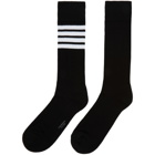 Thom Browne Black Mid-Calf Athletic 4-Bar Socks