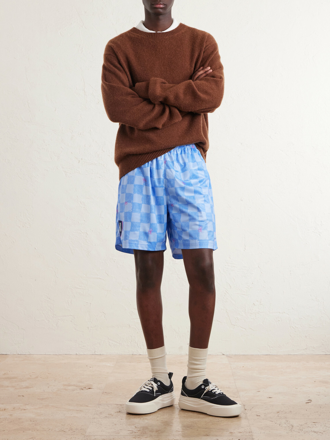 NAHMIAS - Scribble Straight-Leg Printed Jersey Shorts - Blue