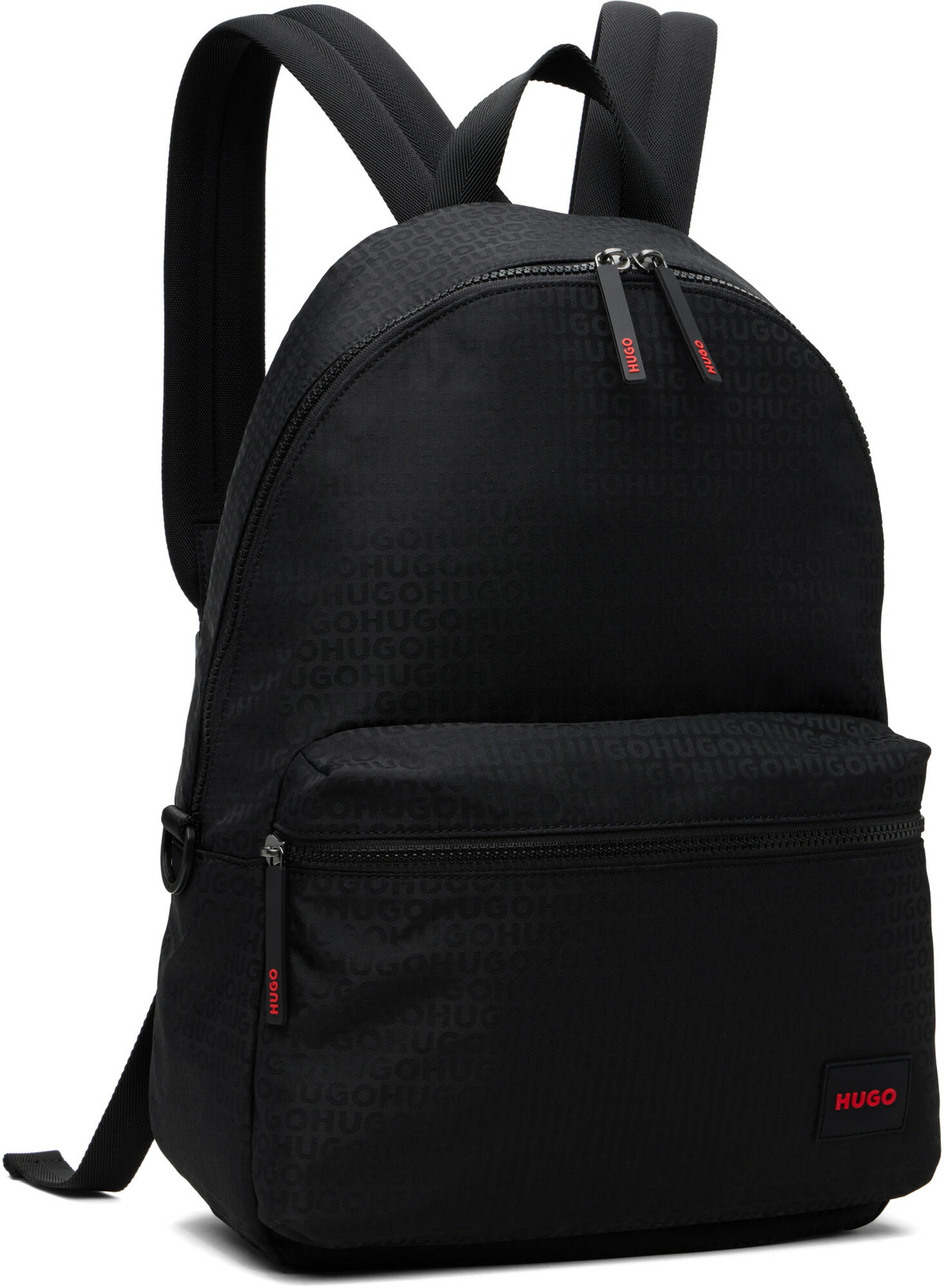Hugo Black Jacquard Backpack