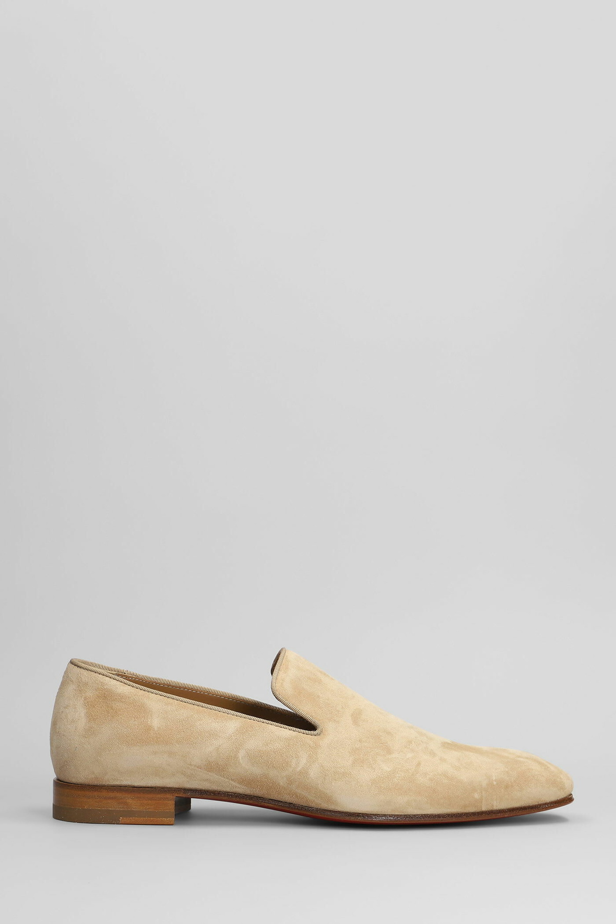 Christian Louboutin Dandelion Loafers In Beige Suede  display picture 1