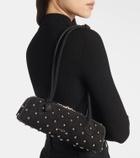 Alaïa Le Teckel Small studded suede shoulder bag
