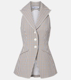Veronica Beard Gingham cotton seersucker vest