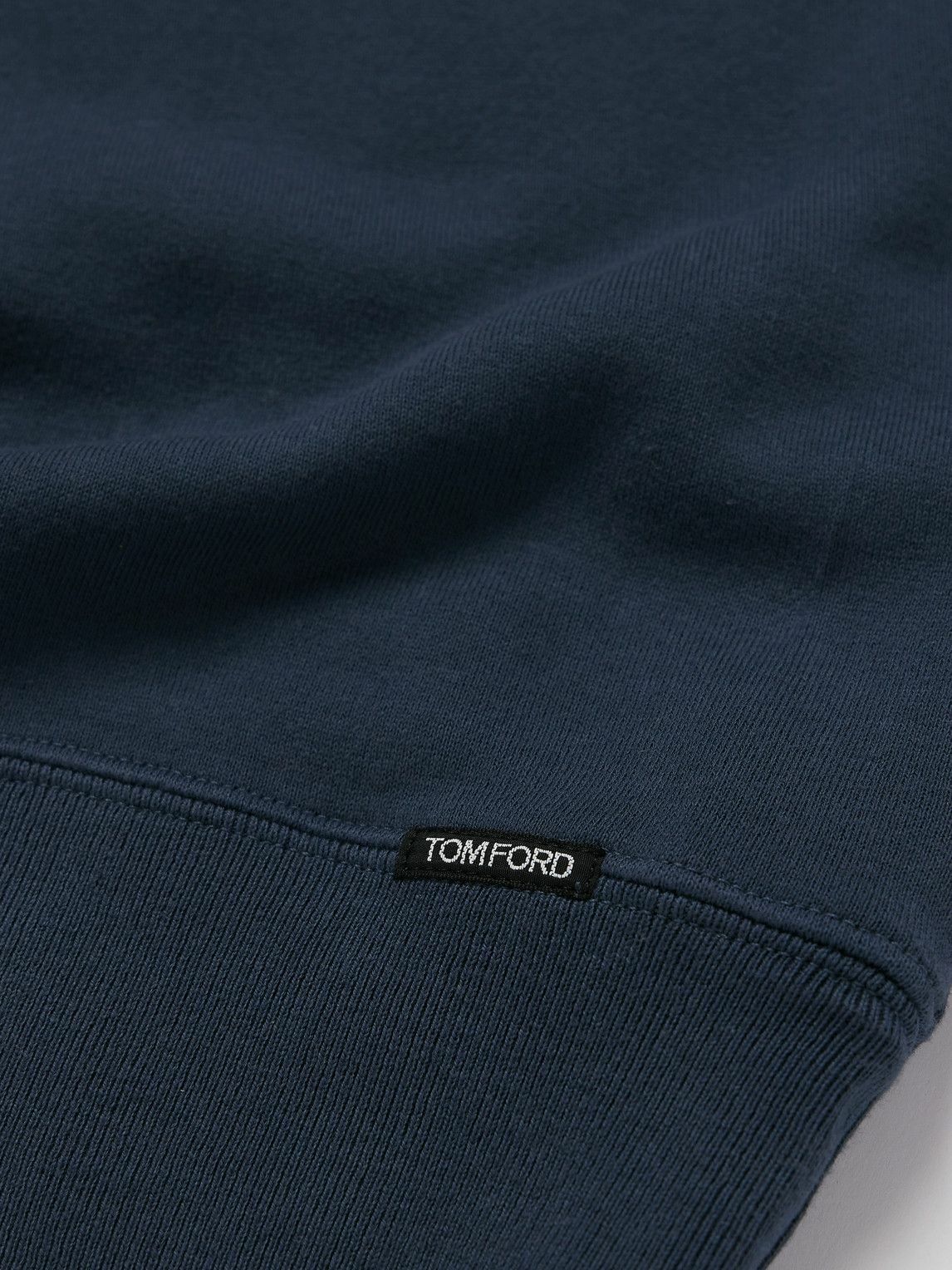 TOM FORD - Garment-Dyed Cotton-Jersey Sweatshirt - Blue
