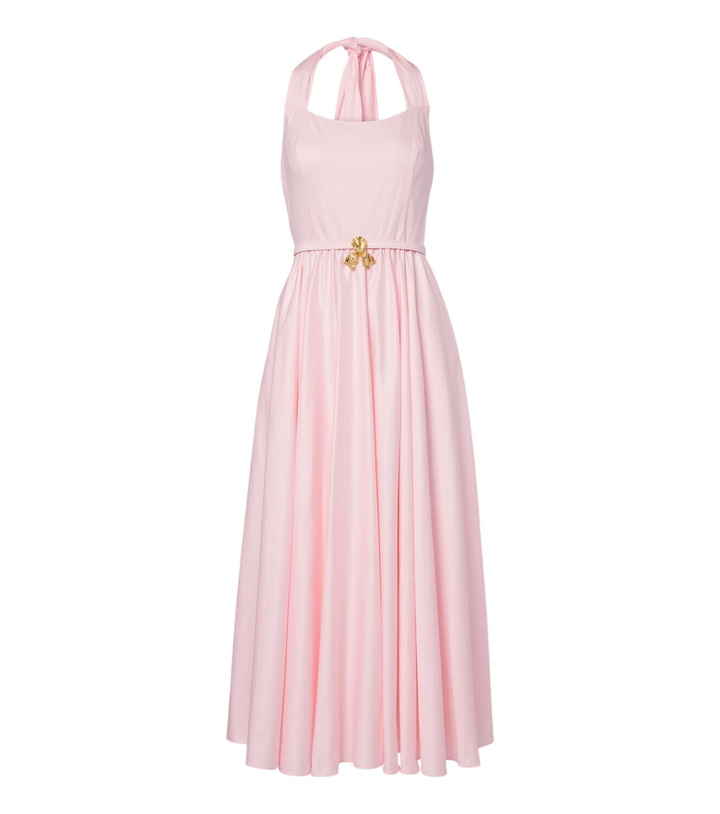 Photo: Oscar de la Renta Pleated cotton poplin sateen midi dress