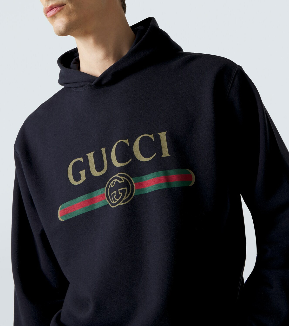 Gucci Logo cotton and cashmere jersey hoodie Gucci