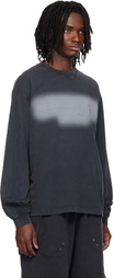 Alexander Wang Black Long Sleeve Embossed Halo T-shirt