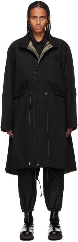 Photo: Sacai Black KAWS Edition Fishtail Coat