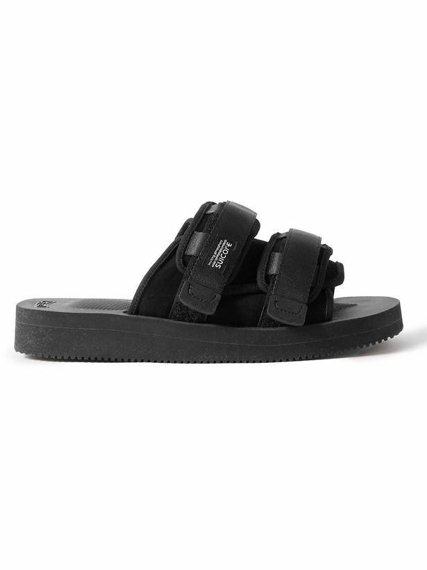 Photo: Suicoke - Moto-VS Webbing-Trimmed Suede Sandals - Black