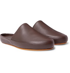 Mulo - Shearling-Lined Suede Slippers - Brown