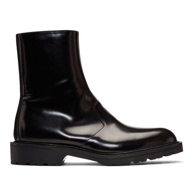 Photo: Dries Van Noten Black Patent Zip-Up Boots