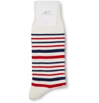 Mr P. - Striped Cotton-Blend Socks - White
