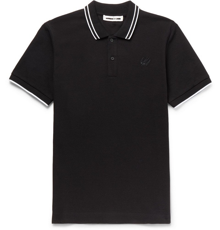 Photo: McQ Alexander McQueen - Slim-Fit Contrast-Tipped Cotton-Piqué Polo Shirt - Men - Black