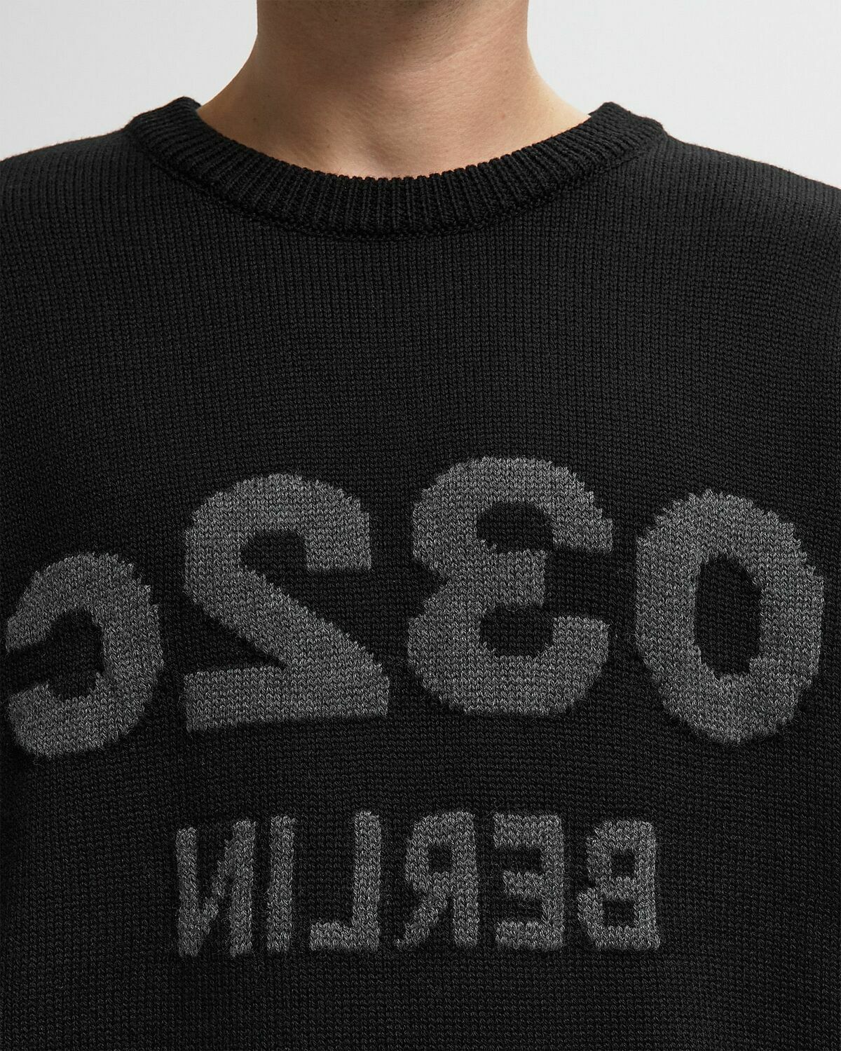 032c SELFIE SWEATER Black Mens Pullover