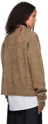 AO Yes Brown One Button Sweater