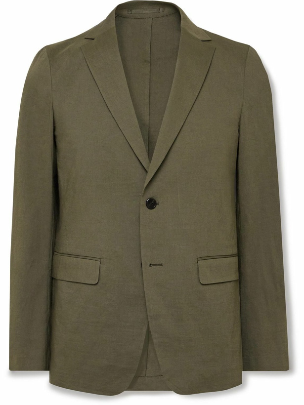 Photo: Theory - Clinton Slim-Fit Good Linen Suit Jacket - Green