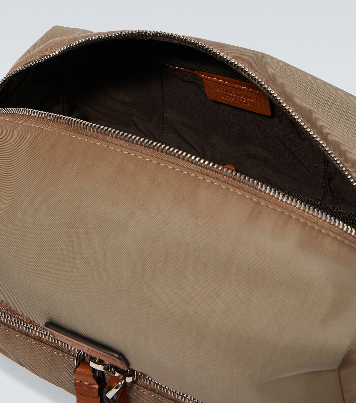 Giorgio Armani - Leather-trimmed canvas washbag